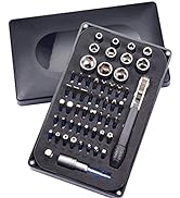 Steinwhale 54pcs Mini Ratchet Screwdriver Set with 1/4" S2 Steel Bits, 90 Degree Right Angle Reve...