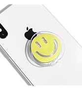 GRIPONG Acrylic Cute Smiley Face Expandable Collapsible Mobile Phone Grip Stand Holder for Smartp...