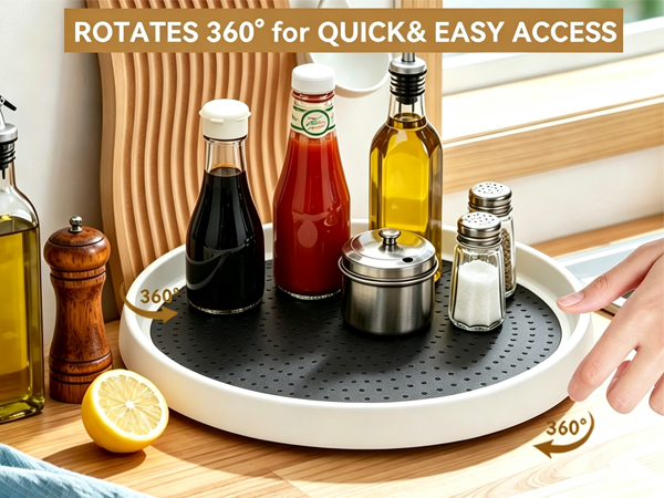 lazy susan organizer for cabinet