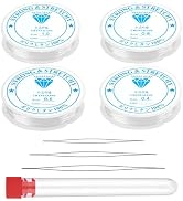 Zhtulck Elastic String for Bracelets, 4 Rolls Stretchy Bracelet String,0.4mm,0.6mm,0.8mm,1.0mm,Br...