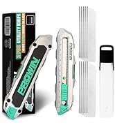 Prowin 2-Pack Retractable Utility Knife Heavy Duty Box Cutter with Level and Ruler DIY Essential ...