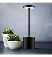 TBBGA LED Cordless Table Lamp,Rechargeable Battery Operated Lamp,Metal Stepless Dimmable Portable...