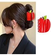 Back to School Hair Clips for Women 1Pcs Red Apple Hair Claw Clips Cute Strong Hold No Slip Hair ...