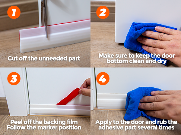 Door draft stopper installing