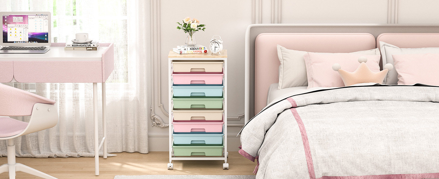 Utility Rolling Cart with Drawers for bedroom