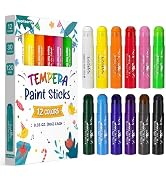 JUPITEARTH Paint Sticks for Kids 12 Colors, Quick Drying, Smooth, Non-Toxic and Washable Solid Te...