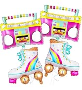 Large, Boombox and Roller Skate Balloon - 22 Inch, Roller Skate Party Decorations | Roller Skate ...