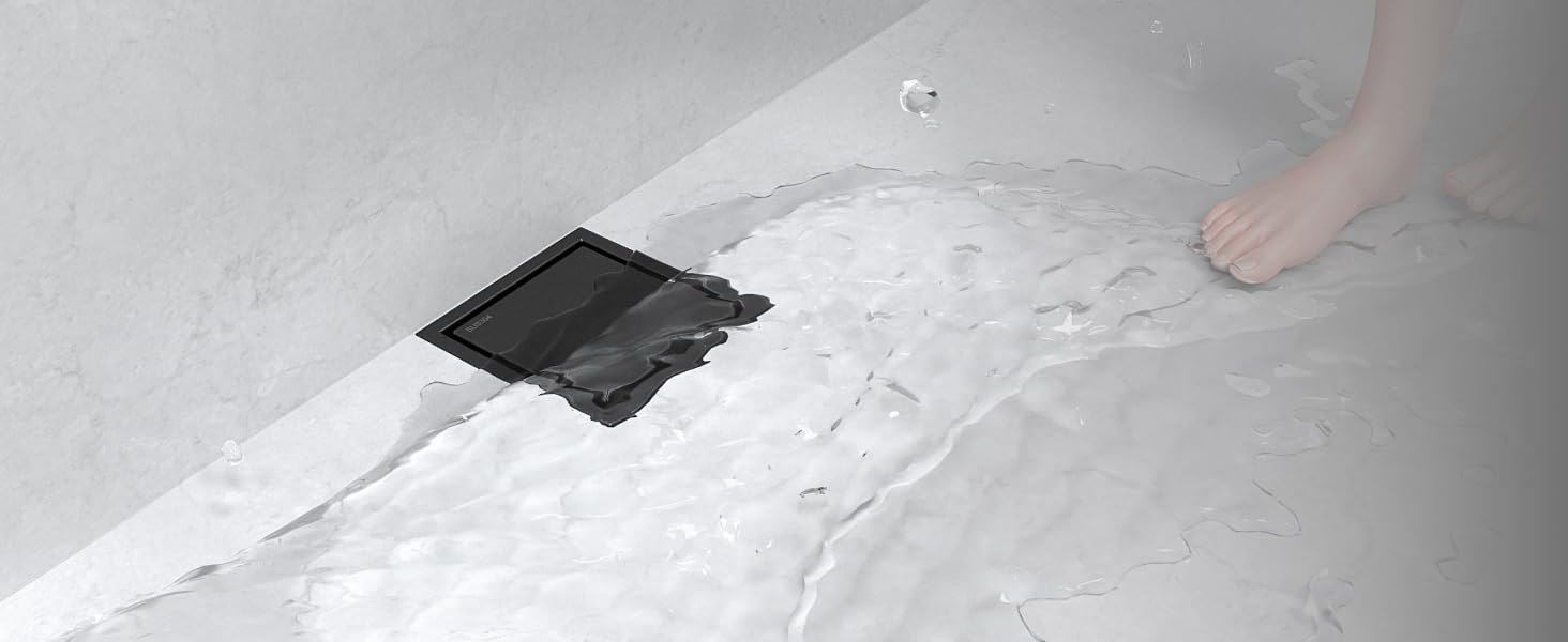 black square shower drain