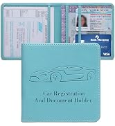 Peisicne Registration and Insurance Card Holder, Vehicle Glove Box Car Organizer with Magnetic Cl...