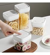 FUSAYUKI Manual Vacuum Jar With One-Button Vacuum Pump, Airtight Food Cereal Containers Storage W...