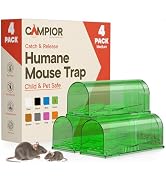 Campior Humane Mouse Trap Pack of 4, Live Mouse Traps Catch and Release for Indoors & Outdoors, P...