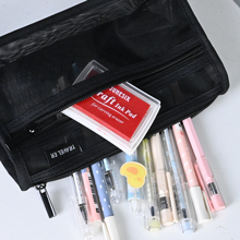 2 compartments design, easy to classify, can store up to 90 pencils or pens .