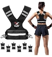 FUFF Adjustable Weighted Vest for Women & Men,4-10lb/11-20lb/20-32lb Vest with 6 Ironsand Weights...