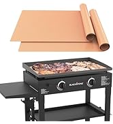 UBeesize 2 Pack Nonstick Copper Grilling Mats for 28 Inch Blackstone Griddle, Resuable Cooking Ma...