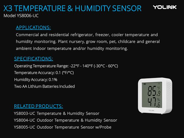X3 TEMPERATURE & HUMIDITY SENSOR