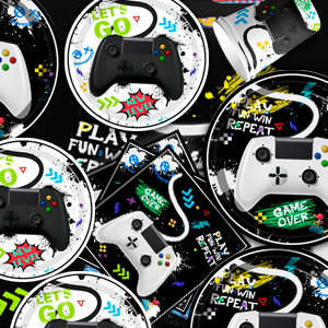 video game party tableware