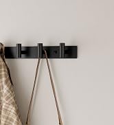 GWAAZXGZ Black Wall Mounted Coat Rack – 5 T-Shaped Pegs for Hats, Bags & Towels, Heavy-Duty Metal...