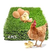 MUYG 4 Pack Washable Chicken Nesting Pads Artificial Grass Rug Carpet Cuttable Chickens Nest Box ...