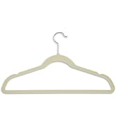 Honey-Can-Do Ultra Thin Non-Slip Velvet Hangers, 50-Pack, Ivory