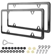 Osilly Car License Plate Frames, 2 Pack 4 Holes Stainless Steel Car Tag Holder, Universal US Stan...