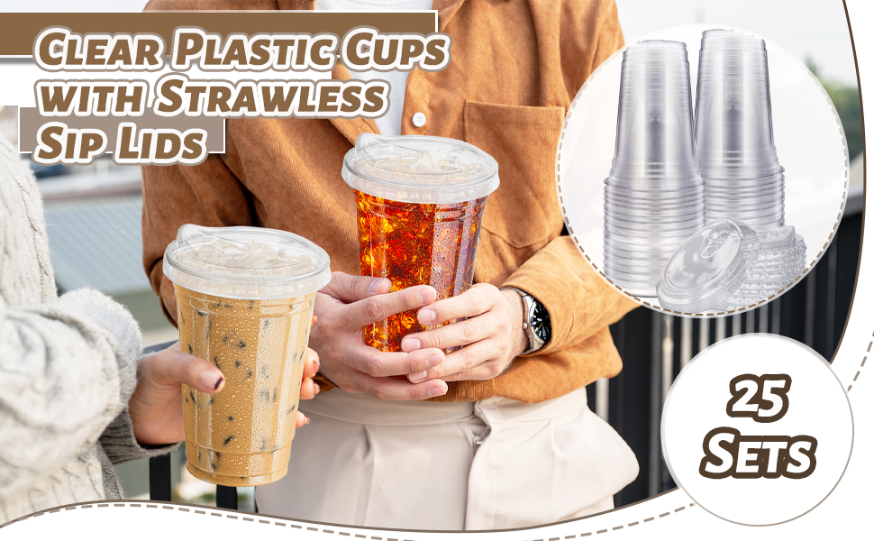 2 Clear Direct Drinking Cup with Lid