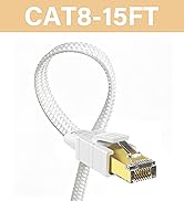 Orbram Cat 8 Ethernet Cable 15 ft White