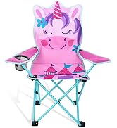 KABOER Kids Outdoor Folding Lawn and Camping Chair with Cup Holder and Carrying Bag, Children's C...