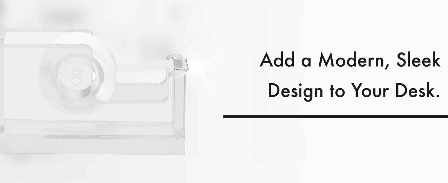 Acrylic tape dispenser Clear tape Silver Non-slip Heavy-duty Modern Desk Organizer Cute Office Gift