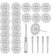 20pcs 545 Diamond Cutting Wheel Cut Off Discs Coated (22mm) for Dremel Rotary Tool with 402 Mandr...