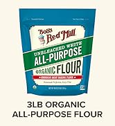Bob's Red Mill Organic All Purpose Unbleached Flour, 3 Pound (Pack of 4) - Non-GMO, Vegan, Unbrom...