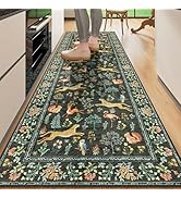 DUKINO 2x6 Rug for Hallway, Washable Kitchen Runner Rug with Non Slip Backing, Soft Low Pile Vint...