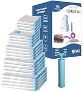 20 Pack Space Saver Vacuum Storage Bags for Clothing Travel, Vacuum Seal Compression Bags for Clo...