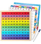 Coogam Wooden Math Hundred Board 1-100 Numbers Learning Educational Toys Colorful Montessori Coun...