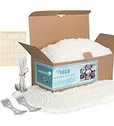 SAEUYVB Natural Soy Candle Wax for Candle Making, 10lb Bag, Premium Granular Soy Wax, 20 Cotton C...