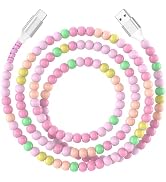 Jelanry 6FT USB-A to USB-C Fast Charging Cable Beaded &Data Sync Women Girl | Cute kawaii beaded ...