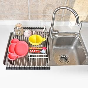 Telescopic Roll Up Dish Drying Rack