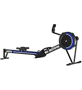 Rowing Machines for Home, Adjustable Air Resistance Rower Machine with Extra Long Rail, Ergonomic...