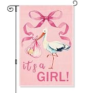Gkodw It's a Girl Garden Flag, Funny Birth Announcement Yard Sign for Outside, Cute Baby Shower G...