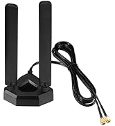 Eightwood WiFi 6E Tri-Band Antenna 6GHz 5GHz 2.4GHz Gaming WiFi Antenna Magnetic Base with 6.5ft ...