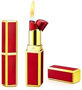 Lipstick Lighter, 2 Pack Cute Soft Flame Refillable Butane Lighter with Flame Adjustment Tool, Un...