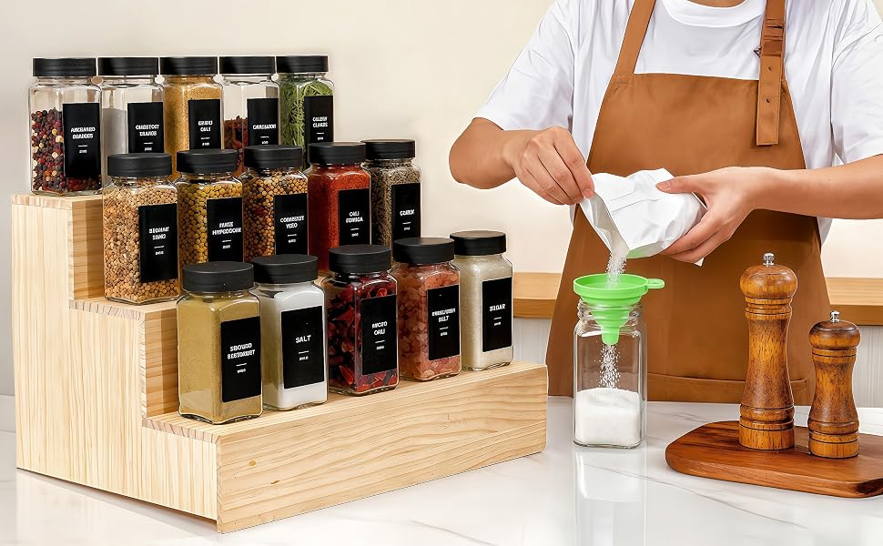 Black spice jars