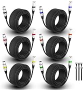 AeeKoo XLR Cable, Balanced XLR Microphone Cables 25ft 6 Pack, Gold-Plated 3 Pin XLR Speaker Cable...