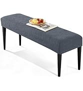 VANSOFY Dining Bench Cover, Stretch Jacaquard Bench Seat Cushion Covers, Rectangular Washable Ben...