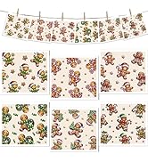 Gingerbread Christmas Swedish Dishcloths for Kitchen, 6 Pcs Christmas Gingerbread Man Swedish Dis...