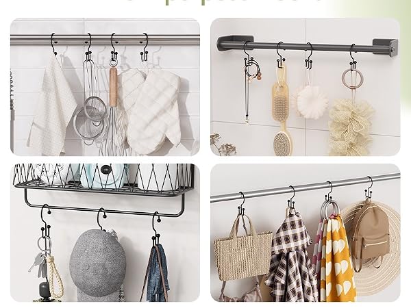 Amazer 12PCS Minimalist Simple Double Shower Curtain Hooks