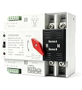 IVKIOMA Automatic/Manual Transfer Switch, Mini ATS Auto Dual Power Switch 50/60Hz Grid to AC Gene...