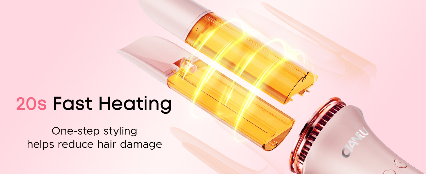 Close-up of an automatic curling iron