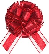 LHMTFCYY 12 Inch Clitter Big Gift Bow,1PC Large Red Bow,Giant Bow for Bike,Dining Tables,Parties,...