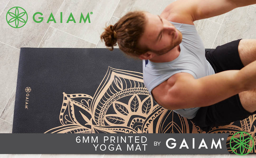 Gaiam Yoga Mat - 6mm Premium Print