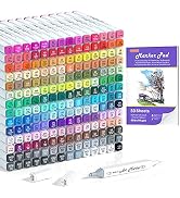 Shuttle Art 205 Colors Dual Tip Alcohol Markers, 204 Colors Permanent Marker Plus 1 Blender 1 Mar...